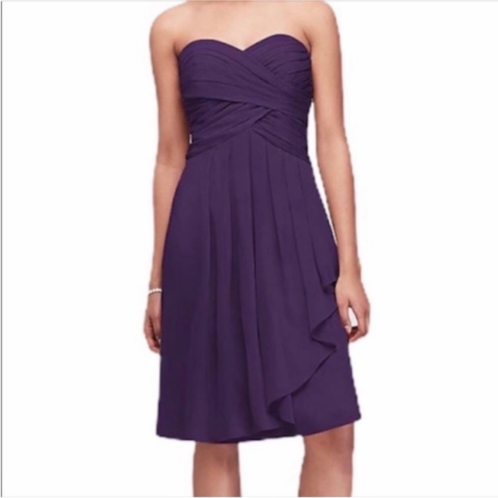 DAVID’S BRIDAL Sweetheart strapless bridesmaid short dress 6